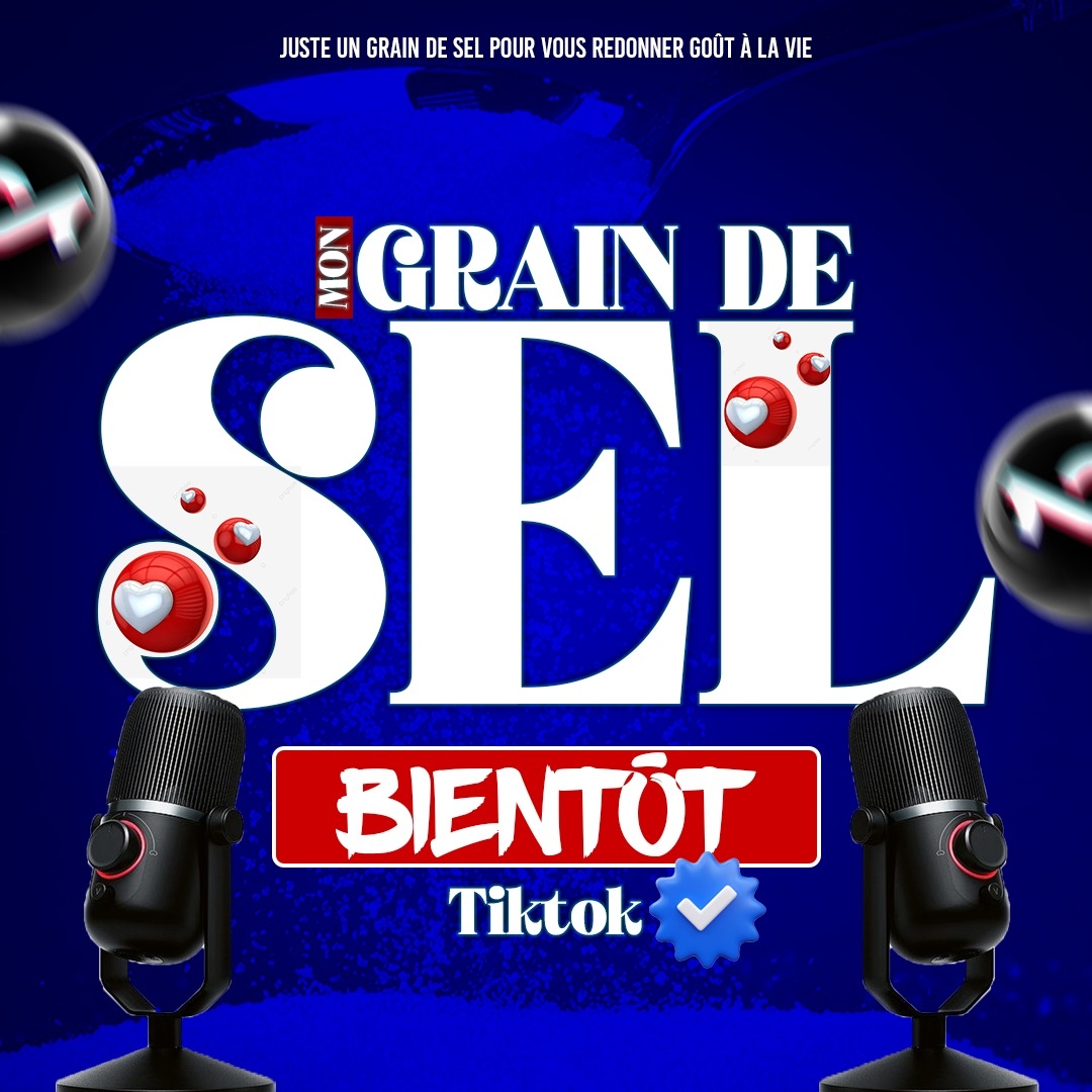 Affiche teaser Mon Grain de Sel avec micros et fond bleu